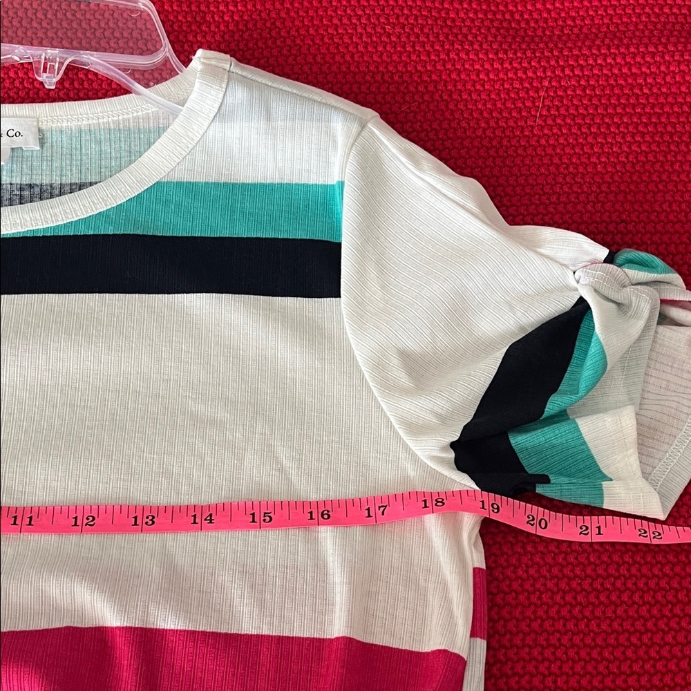 Colorful Striped Knot-Front Tee by Hailey & Co. - Picture 5 of 7